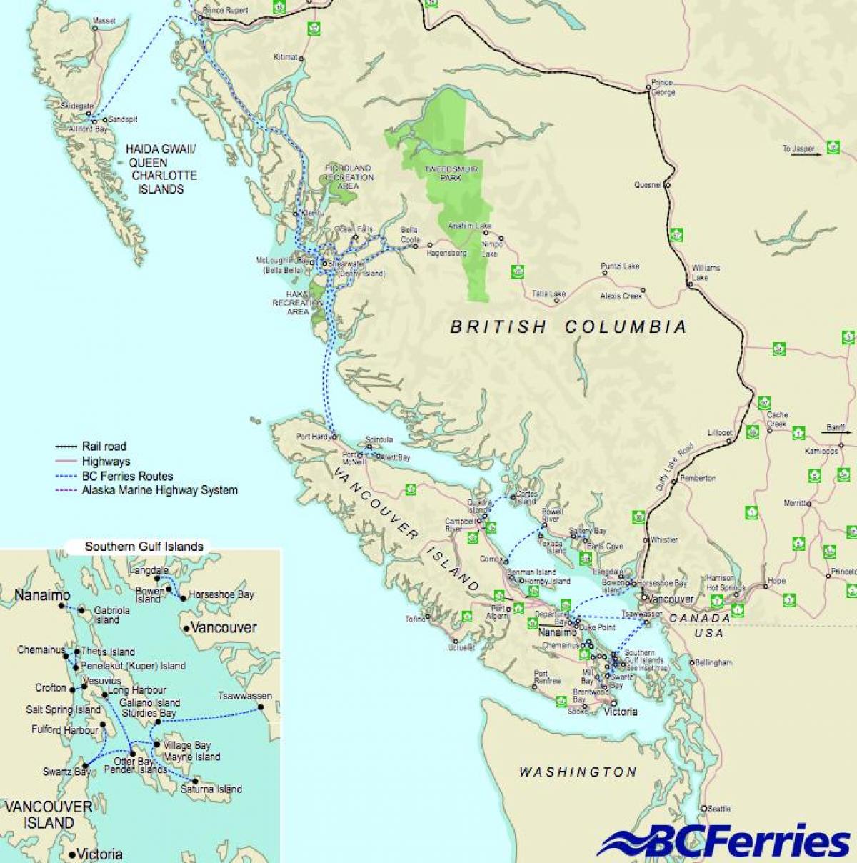 ferries vancouver vancouver island map