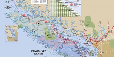 Vancouver island maanteel kaart