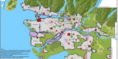 Suurem vancouver piirkondliku linnaosa kaart