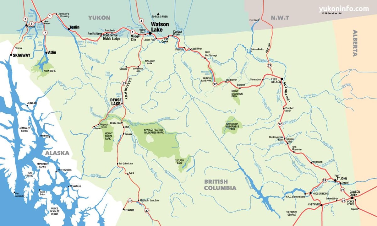 Kaart lõuna-british columbia