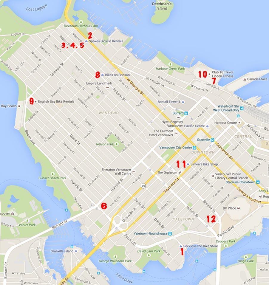 Kaart stanley park rattasõit