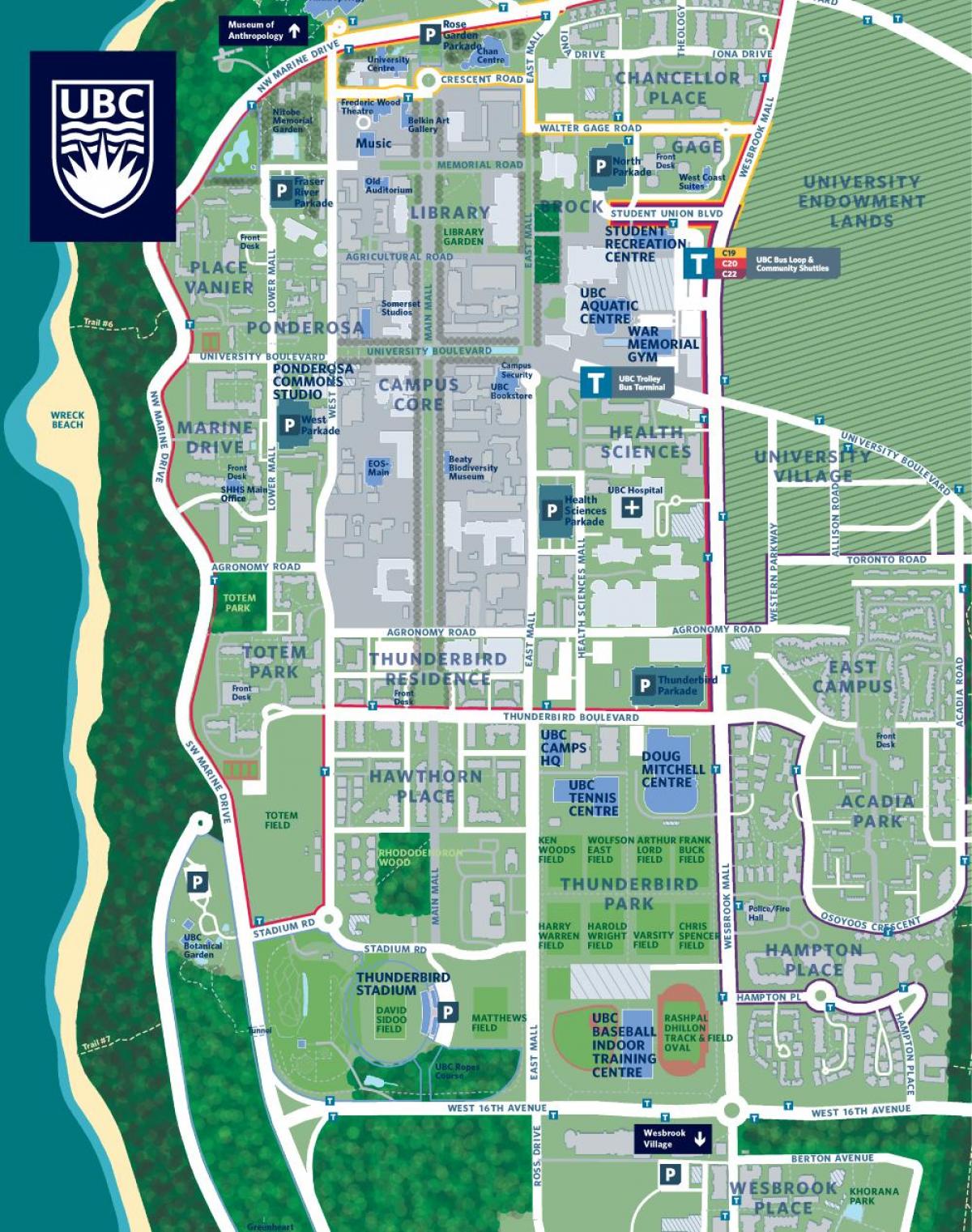ubc vancouver ülikooli kaart