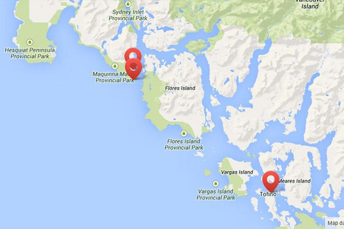 Kaart vancouver island hot springs