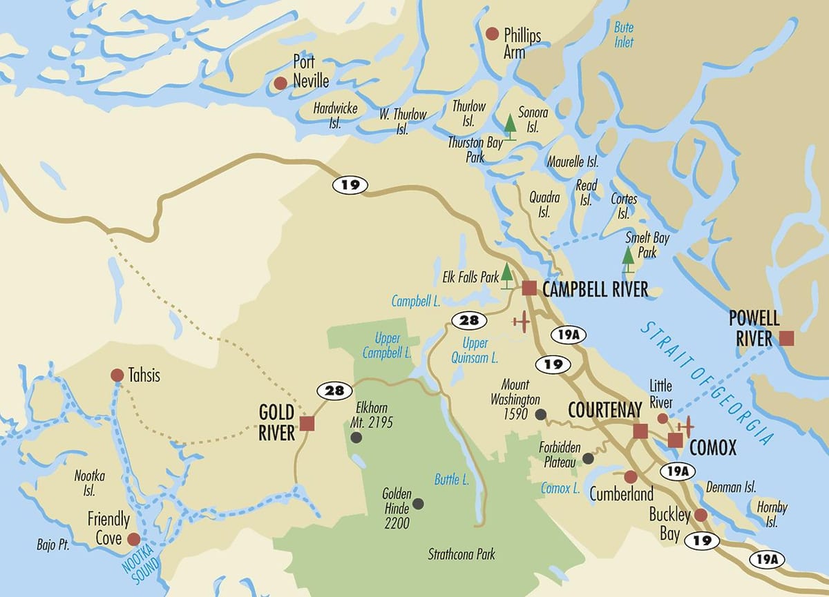 campbell river kaart vancouver island
