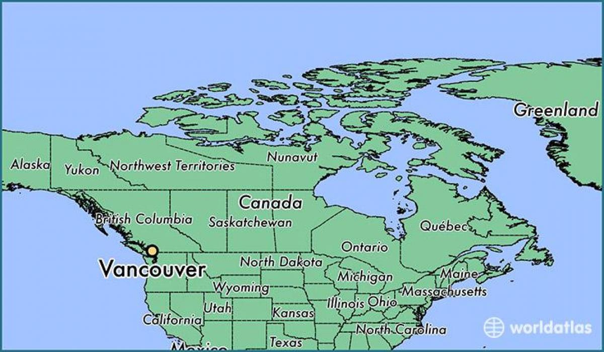 kaart kanadas, mis näitab vancouver