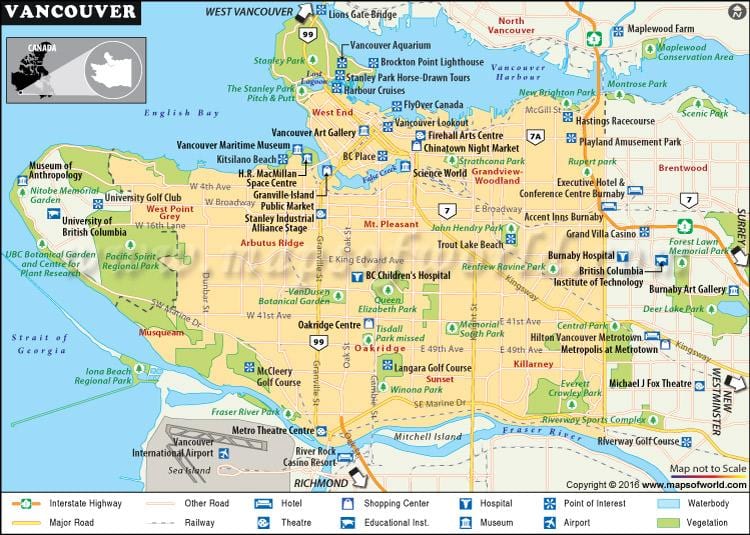 Kaart vancouver huvipunktide