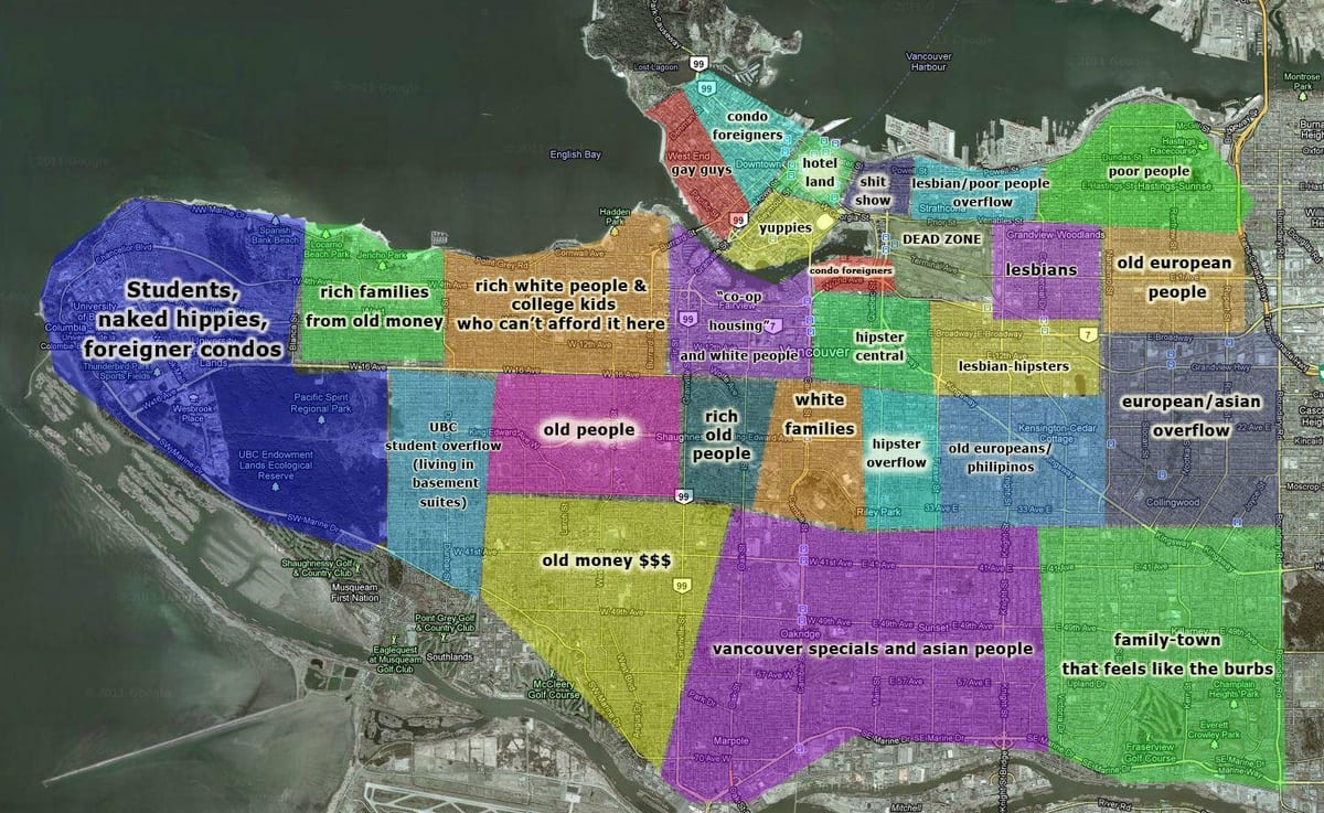 kaart vancouver ja seda ümbritsevate piirkondade