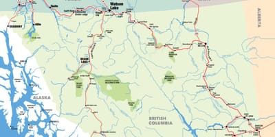 Kaart lõuna-british columbia
