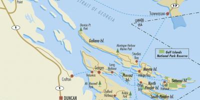 Kaart lahe saared bc kanada