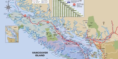 Vancouver island maanteel kaart