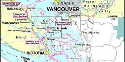 Vancouver island ferry marsruute kaardil