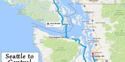 Vancouver island map sõidu vahemaad