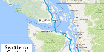 Vancouver island map sõidu vahemaad
