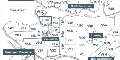 Vancouver island postiindeksid kaart