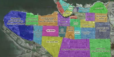 Kaart vancouver ja seda ümbritsevate piirkondade